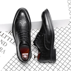 Men's Carved Leather Business Casual Leather Shoes