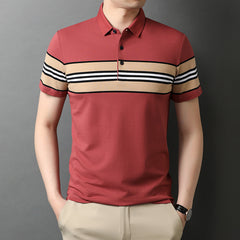 Cotton Short Sleeve Business Casual Lapel Polo Shirt
