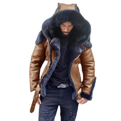 Men's Pu Hooded Coat