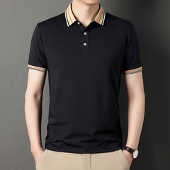 New loose solid color polo shirt