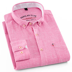 Men's Cotton Linen Embroidered Wrinkle-Resistant Shirt
