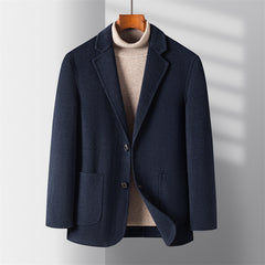 Men's Plaid Double Sided Nylon Thickened Warm Wool Jacket
