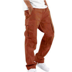 New Men's Drawstring Multi-pocket Casual Trousers