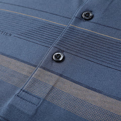 Cotton lapel striped business casual polo shirt
