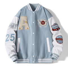 Men's Spring Baseball Uniform Loose Bomber Jacket