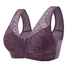 2022 New Front Zipper Lace Large Size Bra