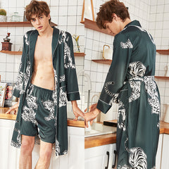 Men's Long Sleeve Nightgown Pajamas