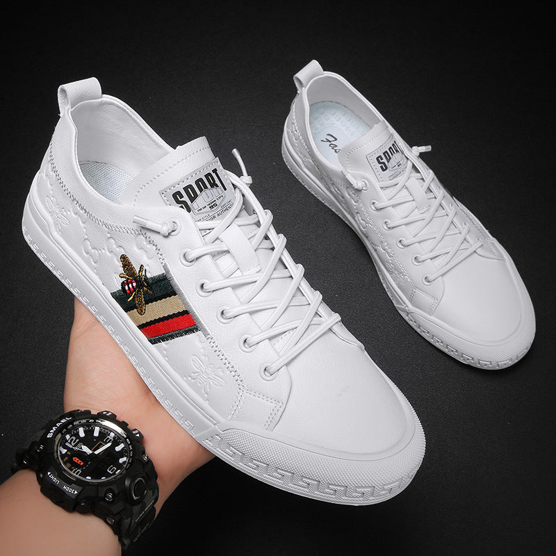 Trendy men's casual leather shoes