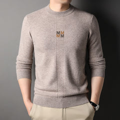 Men's Pure Wool Crew Neck Comfortable Warm Sweater