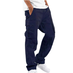 New Men's Drawstring Multi-pocket Casual Trousers