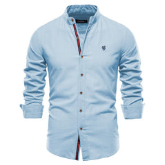 Men's Cotton Linen Casual Business Long Sleeve Shirt
