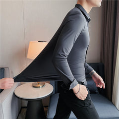 Men's Non-Iron High Stretch Silk Shirt