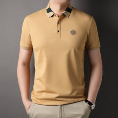 New Lapel Casual Solid Color Polo Shirt