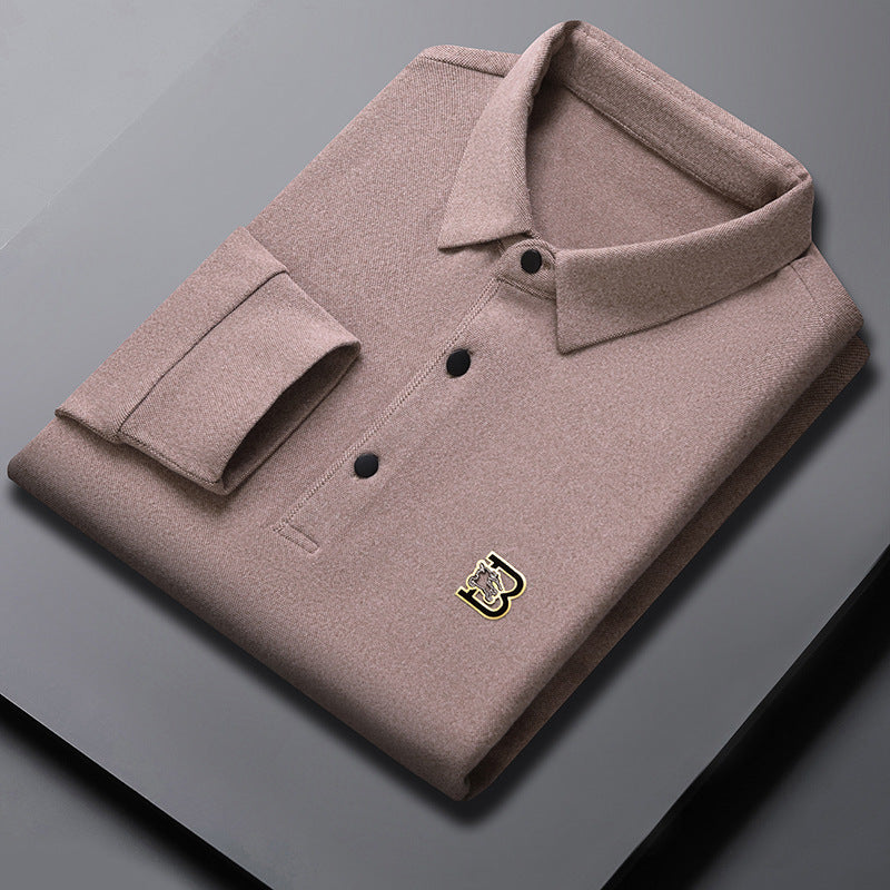 Men's Double Sided Fleece Print POLO Shirt