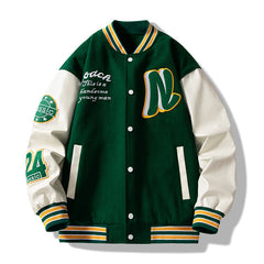 Men's Spring Baseball Uniform Loose Bomber Jacket