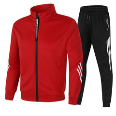 Men's Stand Collar Zipper Sports Leisure Suit