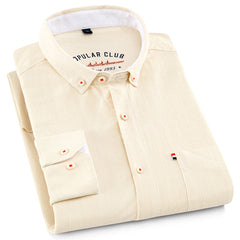 Men's Cotton Linen Embroidered Wrinkle-Resistant Shirt