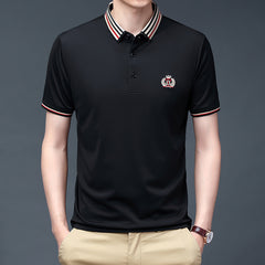 New business casual ice silk polo shirt