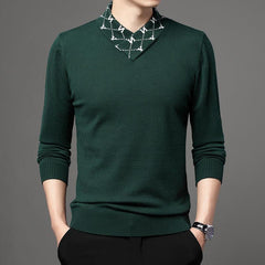 Men's V Neck Warm Knitted Sweater