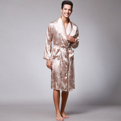 Men's Long Sleeve Nightgown Pajamas