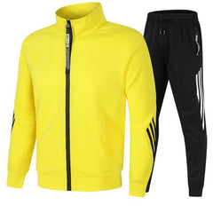 Men's Stand Collar Zipper Sports Leisure Suit