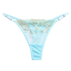 Sexy Embroidered Hollow Mesh Thong