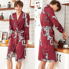 Men's Long Sleeve Nightgown Pajamas