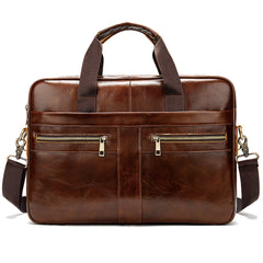 Men's Leather Briefcase Portable Lawyer Computer Bag