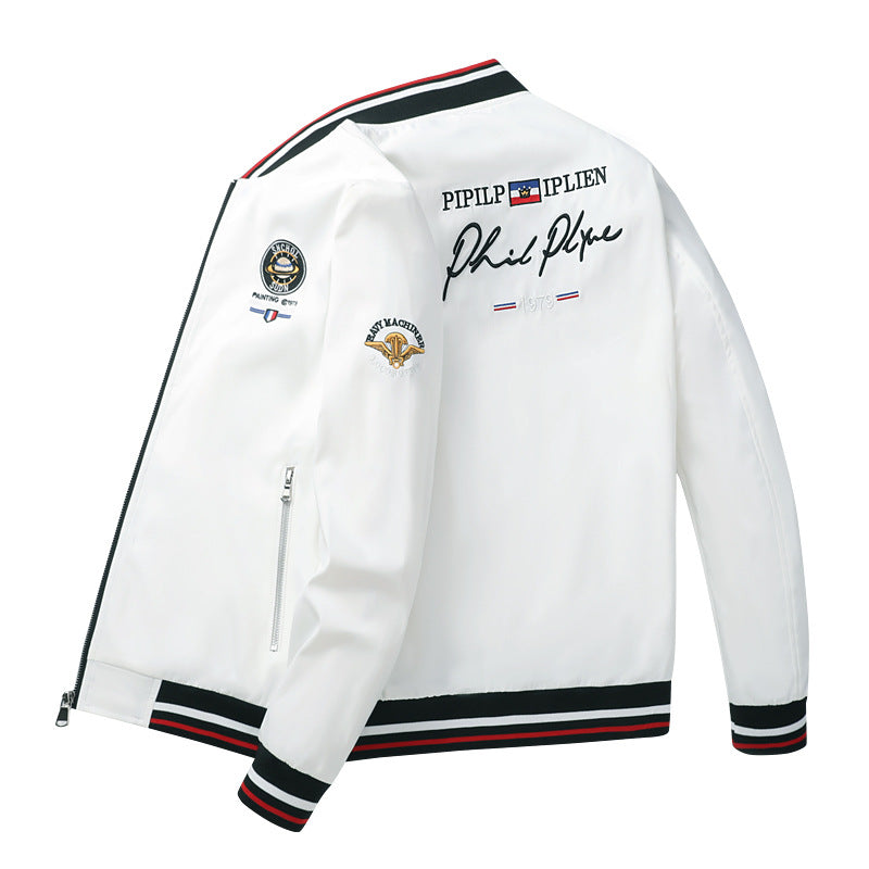 Men's Fashion Stand Collar Embroidered Jacket