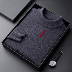 Men's Wool Half Turtleneck Stretch Thermal Sweater