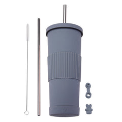 830ml Stainless Steel Straw Cup Large Capacity Simple Car Warm Cup