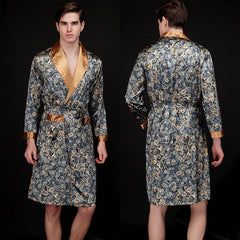 Men's Long Sleeve Nightgown Pajamas