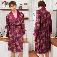Men's Long Sleeve Nightgown Pajamas