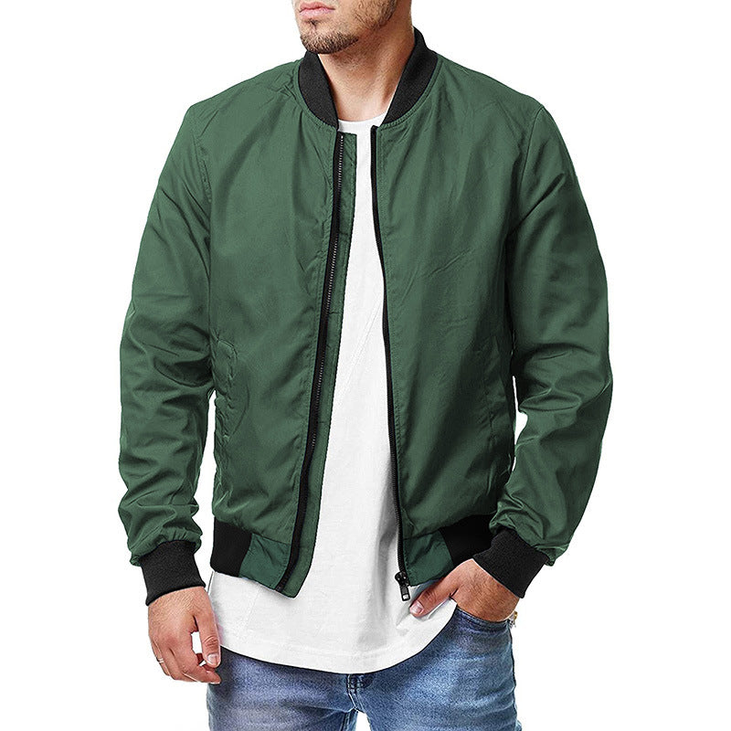 Men's Loose Stand Collar Bomber Jacket