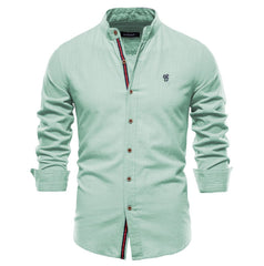 Men's Cotton Linen Casual Business Long Sleeve Shirt