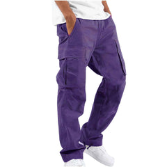 New Men's Drawstring Multi-pocket Casual Trousers