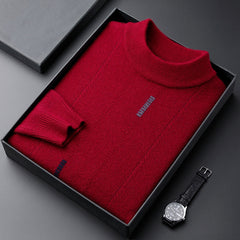 Men's Wool Half Turtleneck Stretch Thermal Sweater