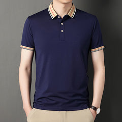 New loose solid color polo shirt