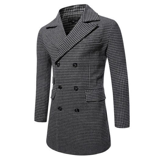 Men's Double Breasted Casual Long Coat