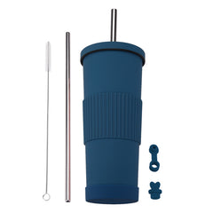 830ml Stainless Steel Straw Cup Large Capacity Simple Car Warm Cup