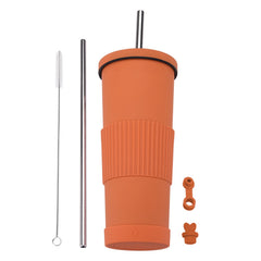830ml Stainless Steel Straw Cup Large Capacity Simple Car Warm Cup
