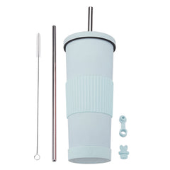 830ml Stainless Steel Straw Cup Large Capacity Simple Car Warm Cup