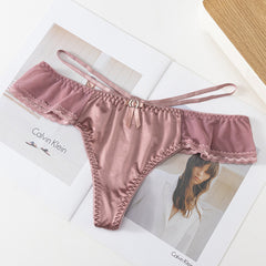 Lace Strap Hollow Transparent Sexy Low Waist Thong