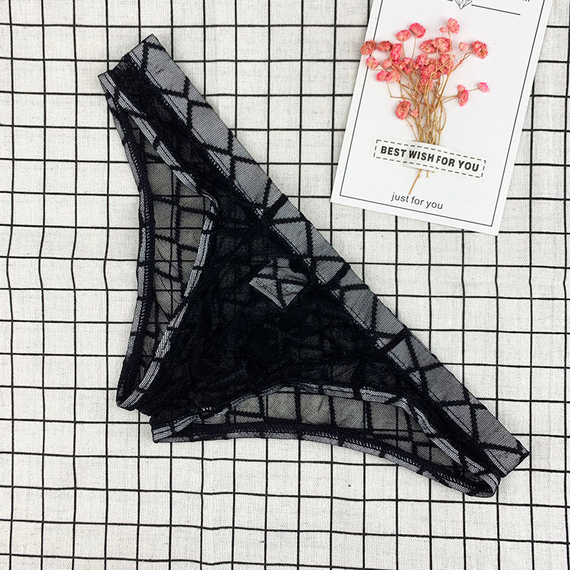 Sheer Lace Mesh Thong