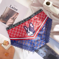 Plus Size Mesh Lace Print Panties