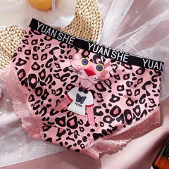 Plus Size Mesh Lace Print Panties