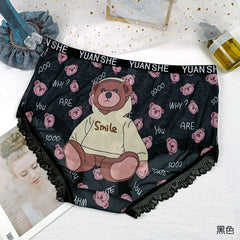 Plus Size Mesh Lace Print Panties