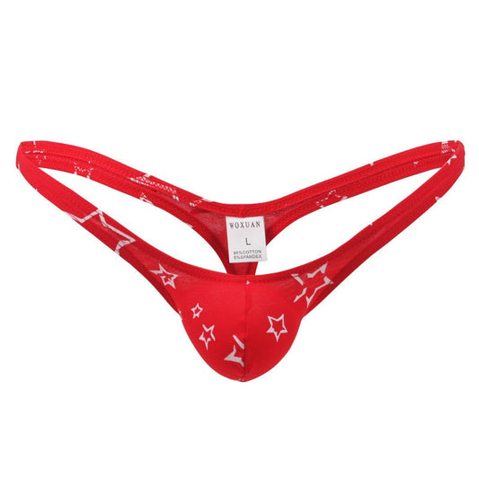 Men's Cotton Print Sexy Star Thong