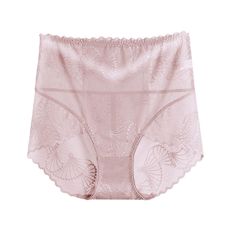 [ 4 PCS ]High Waist Seamless Lace Jacquard Panties