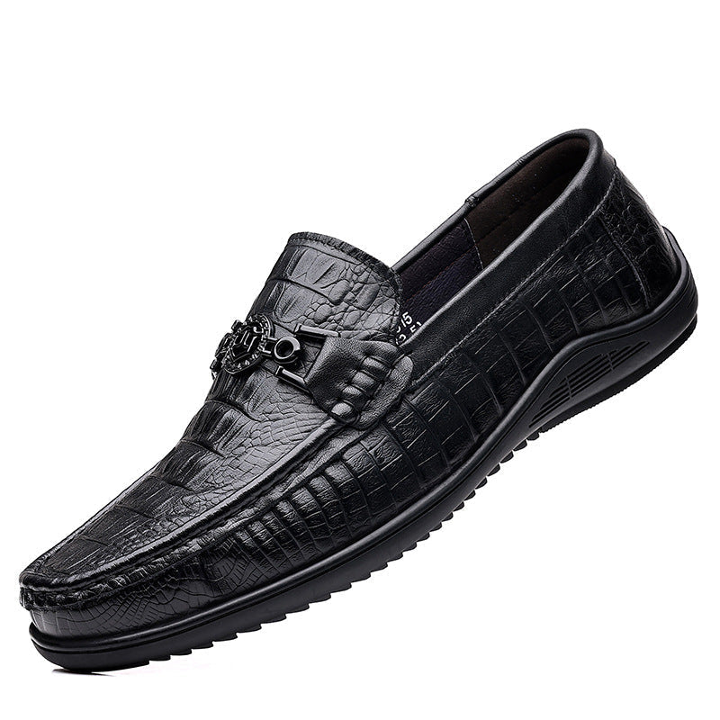 Men's New Crocodile Pattern Casual Leather Shoes